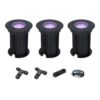 Set van 3 Maisy Smart Grondspots Rond - Ø12cm - 5.5 Watt 400 lumen - RGBWW - Wifi + Bluetooth - Bestuurbaar via app - IP67 - Google Home - Amazon Alexa - Zwart - Inclusief installatiemateriaal (Kabel & connector) | HOFTRONIC SMART