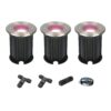 Set van 3 Maisy Smart Grondspots Rond - Ø12cm - 5.5 Watt 400 lumen - RGBWW - Wifi + Bluetooth - Bestuurbaar via app - IP67 waterdicht - Google Home - Amazon Alexa - RVS - Inclusief installatiemateriaal (Kabel & connector) | HOFTRONIC SMART