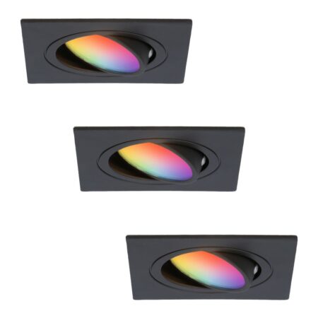 Set van 3 Mallorca - LED inbouwspot - IP20 - Kantelbaar - 5