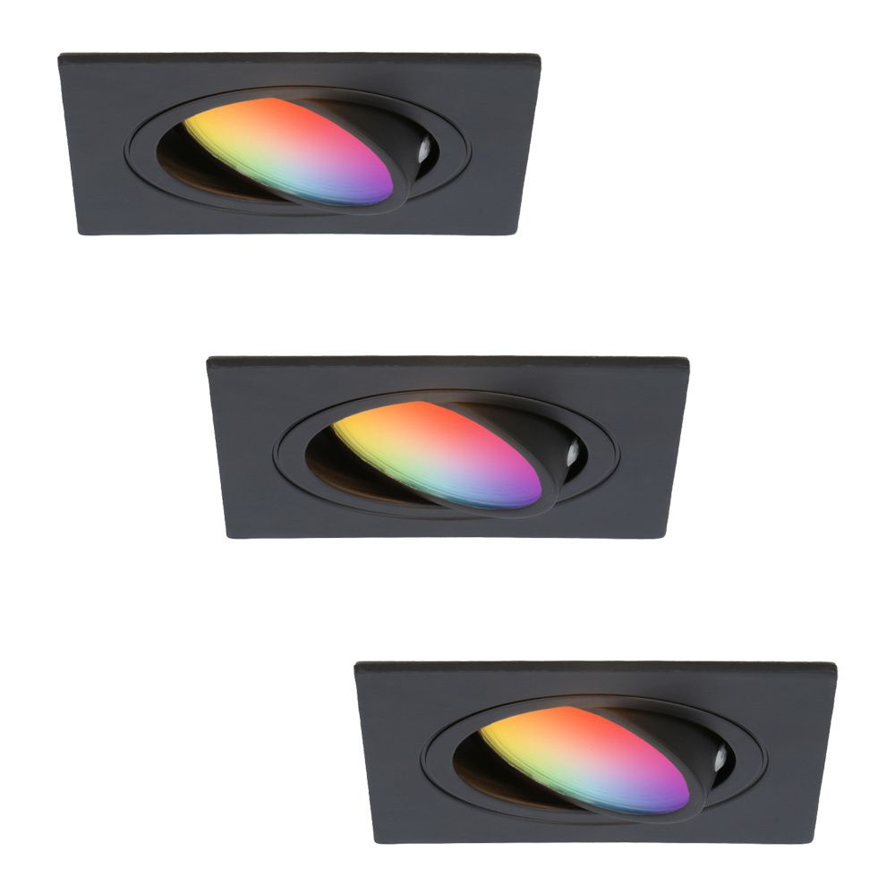 Set van 3 Mallorca - LED inbouwspot - IP20 - Kantelbaar - 5