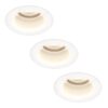 Set van 3 Mari LED inbouwspots verzonken - 4 Watt 345 Lumen - 4000K neutraal wit - GU10 - Dimbaar - Rond - IP64 Waterdicht - Wit - Anti-glare | HOFTRONIC
