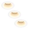 Set van 3 Mari LED inbouwspots verzonken - 4 Watt 345 lumen - 2700K warm wit - GU10 - Dimbaar - Rond - IP65 Waterdicht - Wit - Anti-glare | HOFTRONIC