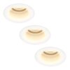 Set van 3 Mari - LED platte inbouwspots met lage inbouwdiepte - 6 Watt 570 Lumen - 2700K Warm wit - GU10 LED Module - Verzonken - Dimbaar - Rond - IP65 waterdicht - Wit | HOFTRONIC