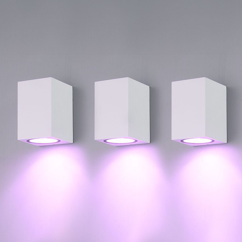Set van 3 Marion - Smart WiFi+Bluetooth LED wandlampen kubus - Incl. 5