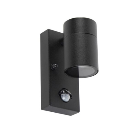 Set van 3 Mason Wandlampen - 2700K Neutraal Wit - Bewegingssensor en Schemerschakelaar - Zwart - IP44 Waterdicht - Wandspot voor binnen en buiten | HOFTRONIC
