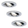Set van 3 Maya LED inbouwspots - 4 Watt 345 Lumen - 4000K Neutraal wit - GU10 - Dimbaar - Rond - Kantelbaar - IP20 voor binnen - Chroom | HOFTRONIC