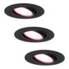 Set van 3 Miro smart inbouwspots - Wifi + Bluetooth - RGBWW - GU10 - Kantelbaar - Google Home