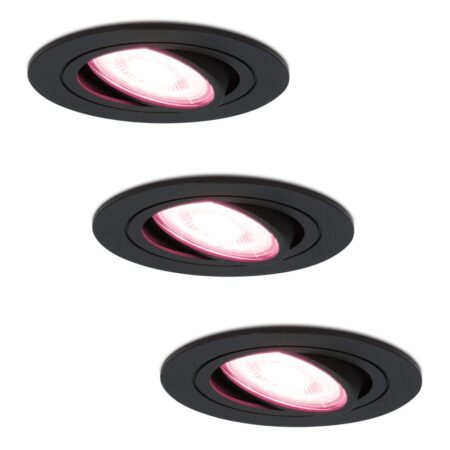 Set van 3 Miro smart inbouwspots - Wifi + Bluetooth - RGBWW - GU10 - Kantelbaar - Google Home
