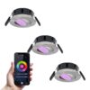 Set van 3 Napels smart inbouwspots - IP65 Waterdicht - 8 Watt 600 Lumen - Kantelbaar - Wifi + Bluetooth - RGBWW - Google Home