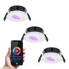 Set van 3 Napels smart inbouwspots - IP65 Waterdicht - 8 Watt 600 Lumen - Kantelbaar - Wifi + Bluetooth - RGBWW - Google Home
