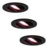 Set van 3 Oslo smart inbouwspots - Wifi + Bluetooth - RGBWW - GU10 - Kantelbaar - Google Home