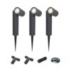 Set van 3 Pinero LED prikspots - GU10 4W 345lm - Dimbaar - Kantelbaar - 6500K - IP64 - Zwart - Tuinspot - Inclusief installatiemateriaal (Kabel & connector) | HOFTRONIC