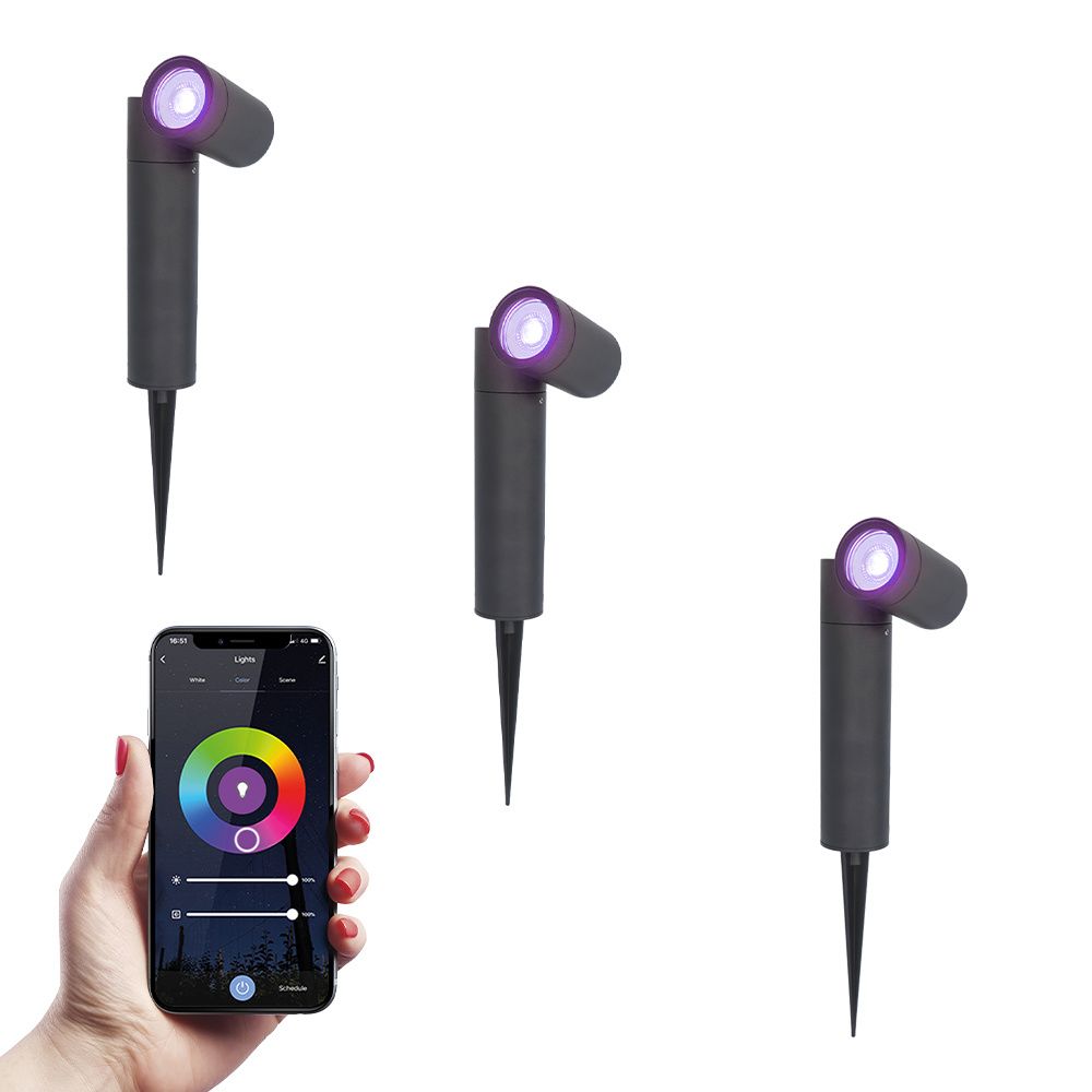 Set van 3 Pinero - Smart LED Prikspot - IP65 waterdicht - 5