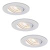Set van 3 Pittsburg LED inbouwspots - 6W 570lm - GU10 LED Module - Extra plat - 4000K neutraal wit - Dimbaar - Kantelbaar - Binnen - Wit | HOFTRONIC