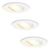 Set van 3 Pittsburg LED inbouwspots - GU10 4 Watt 345 lumen - 2700K Warm wit - Dimbaar - Rond - Kantelbaar - IP20 Voor binnen - Wit | HOFTRONIC