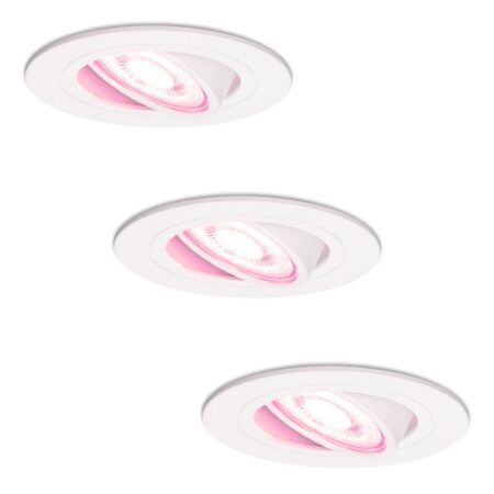 Set van 3 Pittsburg Smart inbouwspots - 4.8 Watt 345 Lumen - Wifi + Bluetooth - RGBWW - GU10 - Google Home