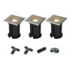 Set van 3 Ramsay LED Grondspot - Dimbaar - Vierkant - GU10 - 4W 345lm - 2700K warm wit - RVS - IP67 waterdicht - Tuinspot - Oprit - Inclusief installatiemateriaal (Kabel & connector) | HOFTRONIC