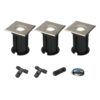 Set van 3 Ramsay LED Grondspot - Dimbaar - Vierkant - GU10 - 4W 345lm - 6500K daglicht wit - RVS - IP67 waterdicht - Tuinspot - Oprit - Inclusief installatiemateriaal (Kabel & connector) | HOFTRONIC
