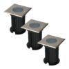 Set van 3 Ramsay LED Grondspots - Vierkant - RVS - GU10 fitting - Excl. lichtbron - IP67 waterdicht - Tuinspot - Oprit | HOFTRONIC