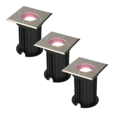 Set van 3 Ramsay Smart Grondspots buiten - Vierkant - 5