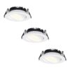 Set van 3 Rome LED inbouwspots - Kantelbaar - IP44 waterdicht - 6 Watt 500 lumen - 2700K warm wit - Lage inbouwdiepte 27mm - Dimbaar - Rond - Wit - Voor binnen en buiten | HOFTRONIC
