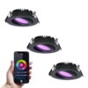 Set van 3 Rome smart inbouwspots - IP44 Waterdicht - 6 Watt 480 lumen - Kantelbaar - Lage inbouwdiepte 27mm - Wifi + Bluetooth - RGBWW - Google Home