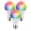 Set van 3 Smart E27 lampen - A60 Bolvorm - 10 Watt 806 lumen - RGBWW - Wifi & Bluetooth - Bestuurbaar via app - Google Home