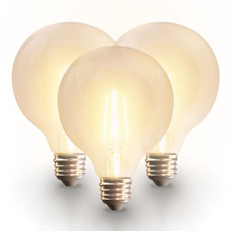 Set van 3 Smart filament lampen - G125 bolvorm - E27 - 7 Watt 806 lumen - CCT White Ambience - Wifi & Bluetooth - Bestuurbaar via app - Google Home