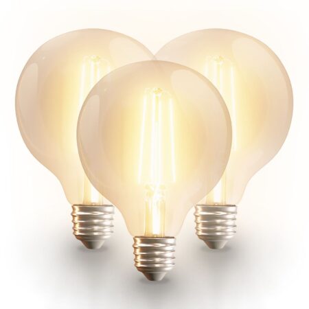 Set van 3 Smart filament lampen - G95 bolvorm - E27 - 7 Watt 806 lumen - CCT White Ambience - Wifi & Bluetooth - Bestuurbaar via app - Google Home