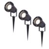 Set van 3 Sydney LED prikspots - Dimbaar - Kantelbaar - GU10 4 Watt 345 Lumen - 4000K neutraal wit - IP64 Waterdicht - Zwart | HOFTRONIC