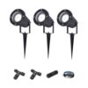 Set van 3 Sydney LED prikspots - Dimbaar - Kantelbaar - GU10 4 Watt 345 Lumen - 6500K daglicht wit - IP64 Waterdicht - Zwart - Inclusief installatiemateriaal (Kabel & connector) | HOFTRONIC