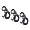 Set van 3 Sydney LED prikspots - GU10 4 Watt 345 Lumen - Dimbaar - Kantelbaar - 4000K neutraal wit - IP64 Waterdicht - 1.5m kabel met EU-stekker - Zwart | HOFTRONIC