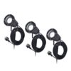 Set van 3 Sydney LED prikspots - GU10 4 Watt 345 Lumen - Dimbaar - Kantelbaar - 6500K daglicht wit - IP64 Waterdicht - 1.5m kabel met EU-stekker - Zwart | HOFTRONIC