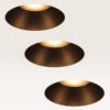 Set van 3 Trimless Inbouwspots Junaro Bronzo - Inbouwdiepte 100mm - GU10-fitting - IP20 voor binnen - Brons - Met doorlusbedrading | LUSENZ