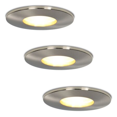 Set van 3 Vegas - LED Inbouwspots - 4 Watt 345 lumen - 2700K Warm wit - GU10 - Dimbaar - Rond - IP44 voor badkamer