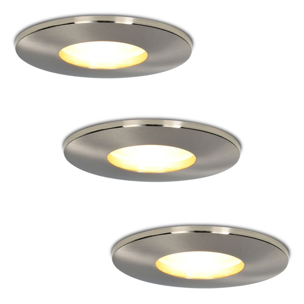 Set van 3 Vegas - LED Inbouwspots - 4 Watt 345 lumen - 2700K Warm wit - GU10 - Dimbaar - Rond - IP44 voor badkamer