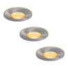 Set van 3 Vegas - LED platte inbouwspots met lage inbouwdiepte 60mm - 6 Watt 570 Lumen - 2700K Warm wit - GU10 LED Module - Dimbaar - Rond - IP44 voor badkamer
