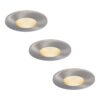 Set van 3 Vegas - LED platte inbouwspots met lage inbouwdiepte 60mm - 6 Watt 570 Lumen - 4000K Neutraal wit - GU10 LED Module - Dimbaar - Rond - IP44 voor badkamer