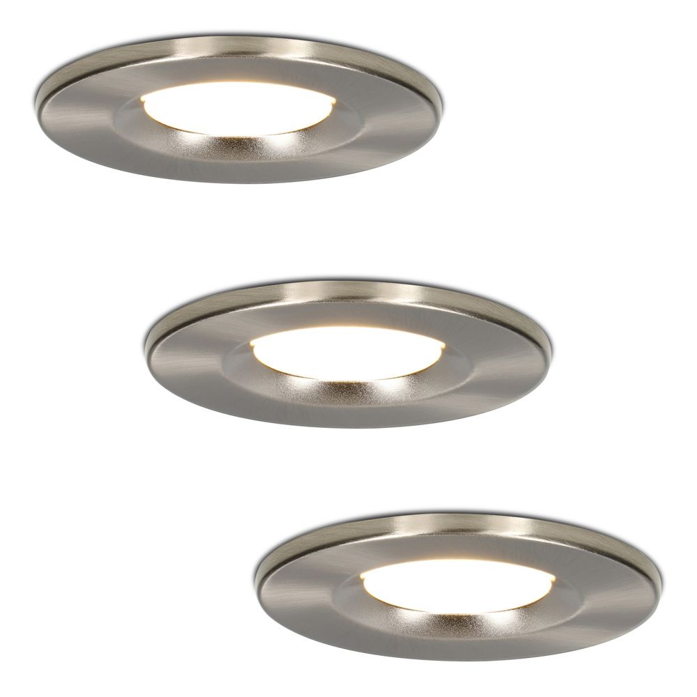 Set van 3 Venezia LED inbouwspots - 6 Watt 650 lumen - 2700K warm wit - Dimbaar - Rond - IP65 waterdicht - RVS - Voor binnen