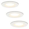 Set van 3 Venezia LED inbouwspots - 6 Watt 650 lumen - 2700K warm wit - Dimbaar - Rond - IP65 waterdicht - Wit - Voor binnen