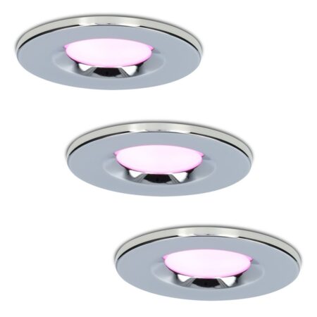 Set van 3 Venezia Smart inbouwspots - IP65 waterdicht - 6 Watt 450 lumen - Wifi + Bluetooth - RGBWW - Google Home