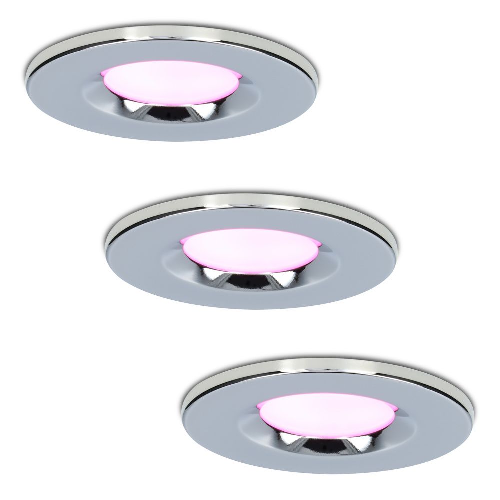 Set van 3 Venezia Smart inbouwspots - IP65 waterdicht - 6 Watt 450 lumen - Wifi + Bluetooth - RGBWW - Google Home