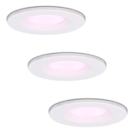 Set van 3 Venezia Smart inbouwspots - IP65 waterdicht - 6 Watt 450 lumen - Wifi + Bluetooth - RGBWW - Google Home