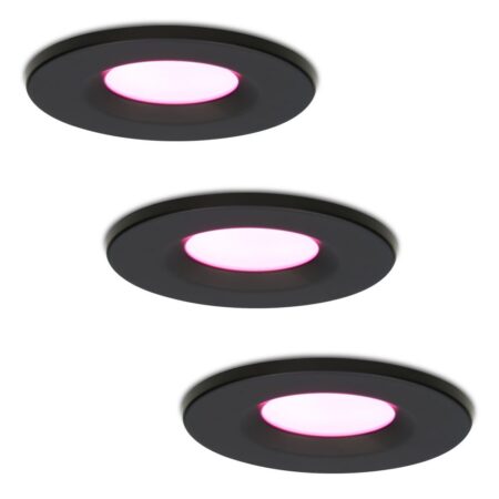 Set van 3 Venezia Smart inbouwspots - IP65 waterdicht - 6 Watt 450 lumen - Wifi + Bluetooth - RGBWW - Google Home