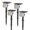 Set van 4 Eagle solar Prikspots - Incl. Schemerschakelaar - PIR - CCT 3000K en 4000K - 4 lichtstanden - 200lm - 6-12 uur brandtijd - Kantelbaar - IP65 waterdicht - Tuinspot | HOFTRONIC