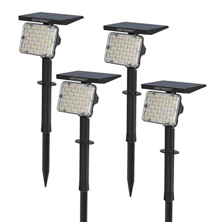 Set van 4 Eagle solar Prikspots - Incl. Schemerschakelaar - PIR - CCT 3000K en 4000K - 4 lichtstanden - 200lm - 6-12 uur brandtijd - Kantelbaar - IP65 waterdicht - Tuinspot | HOFTRONIC