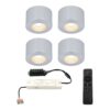 Set van 4 Navarra Mini LED Opbouwspots met Trafo - 12 Volt 3 Watt 200 lumen - Dimbaar - Plat 21