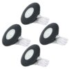Set van 4 Pavo - Platte LED inbouwspots met lage inbouwdiepte 12mm - 3 Watt 300 Lumen - 2700K Warm wit - Dimbaar - Rond - Meubelspot - IP44 waterdicht - Zwart | HOFTRONIC