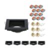 Set van 6 Altos LED Inbouwspots - Kantelbaar armatuur - 10x10 cm - Vierkant - GU10 Fitting incl. lamphouder - IP20 voor binnen - Zwart | HOFTRONIC
