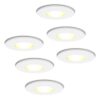 Set van 6 Barcelona - LED Inbouwspots - 4 Watt 345 lumen - 2700K Warm wit - GU10 - Dimbaar - Rond - IP44 voor badkamer